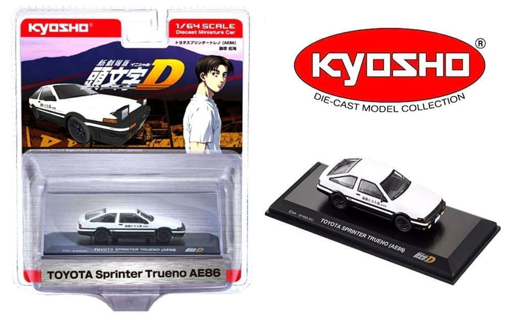 KYOSHO 1/64 INITIAL D TOYOTA SPRINTER TRUENO AE86 WHITE / *FREE USA SHIPPING