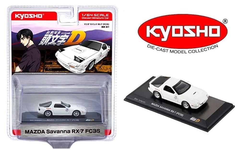 KYOSHO 1/64 INITIAL D MAZDA SAVANNA RX-7 FC3S WHITE / *FREE USA SHIPPING