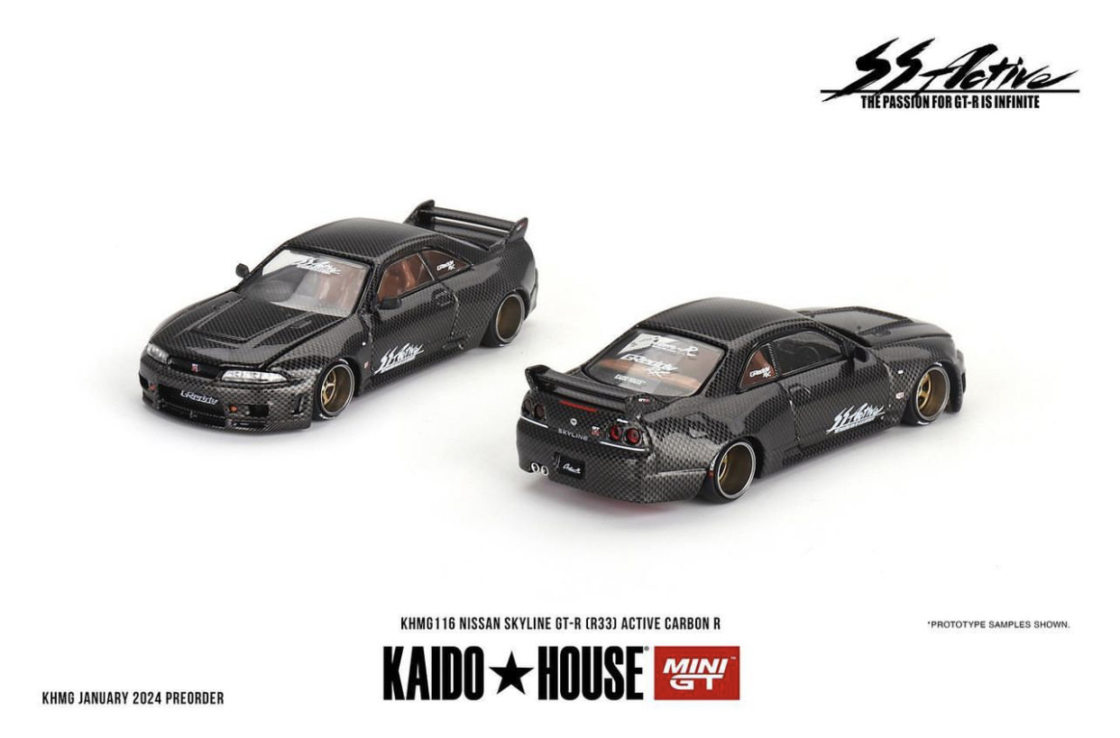 MINI GT 1/64 KAIDO HOUSE NISSAN SKYLINE GT-R R33 FULL CARBON / *FREE USA SHIPPING