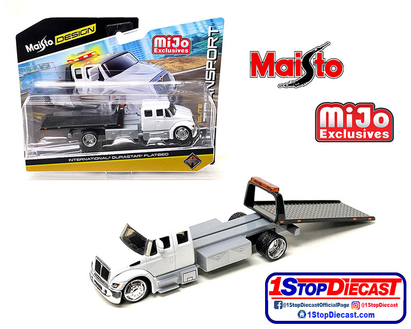 MAISTO 1/64 MIJO ELITE INTERNATIONAL DURASTAR FLATBED WHITE  / MIJO EXCLUSIVE / FREE USA SHIPPING*