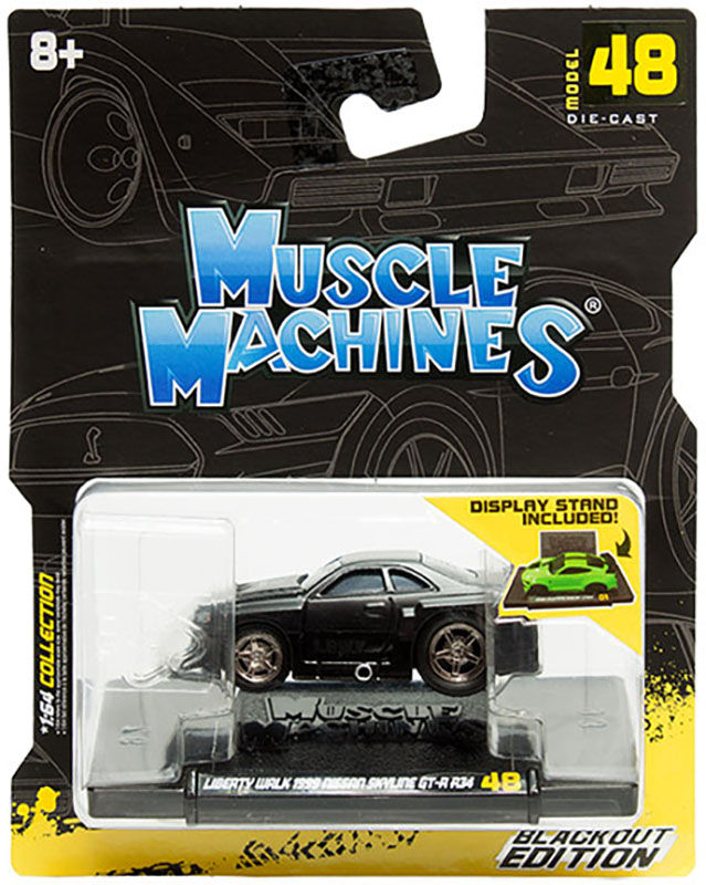 MUSCLE MACHINES 1/64 LIBERTY WALK 1999 NISSAN SKYLINE GT-R R BLACK / *FREE USA SHIPPING