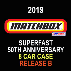 MATCHBOX 2019 50th ANNIVERSARY OF SUPERFAST RELEASE B /  8 CAR CASE / *FREE SHIPPING