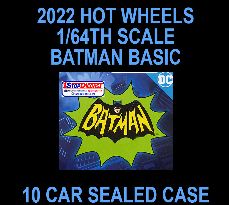 HOT WHEELS 2022 BATMAN BASIC RELEASE B SEALED CASE 0F 10 /  FACTORY SEALED CASE OF 10 / FREE USA SHIPPING*