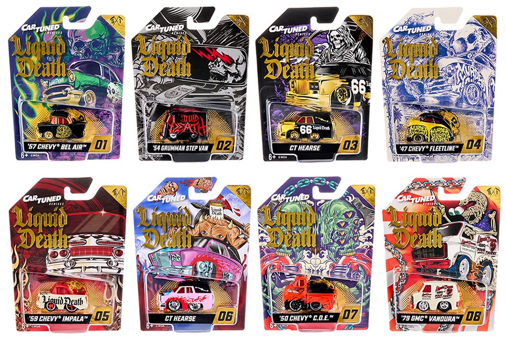CAR TUNED 1/64 2026 LIQUID DEATH SERIES 1 SET OF 8  / *FREE USA SHIPPING