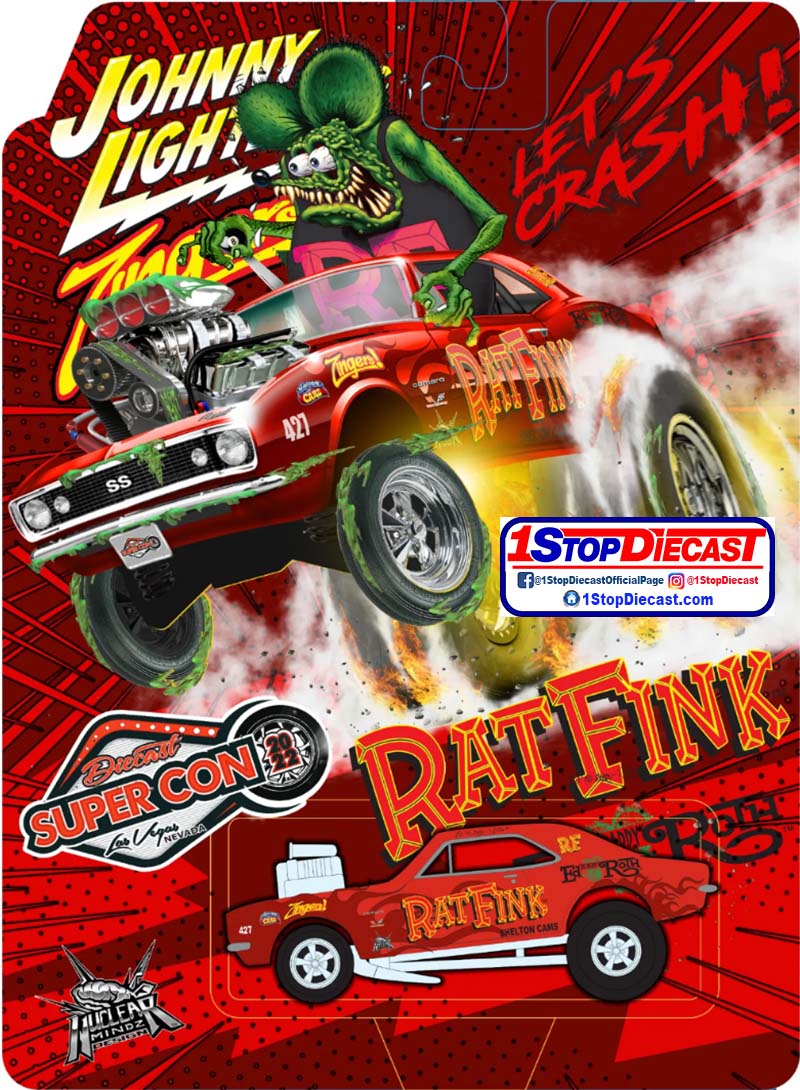 JOHNNY LIGHTNING 1/64 SUPERCON RAT FINK CAMARO ZINGER  / LIMITED EDITION / *FREE USA SHIPPING
