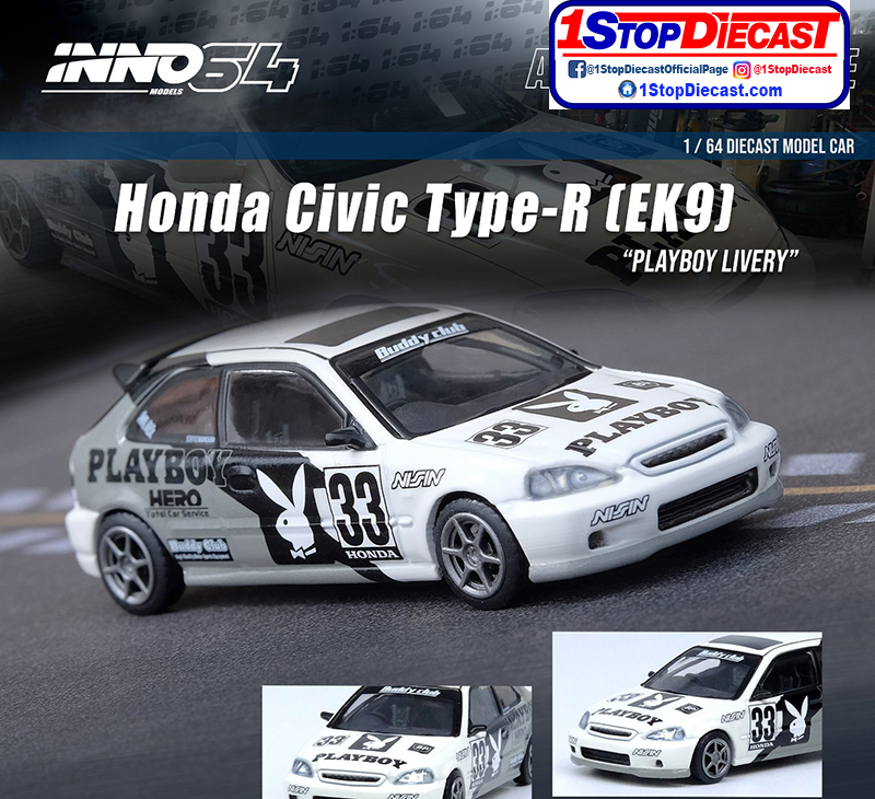 INNO64 1/64 HONDA CIVIC TYPR-R (EK9) PLAYBOY LIVERY  / *FREE USA SHIPPING