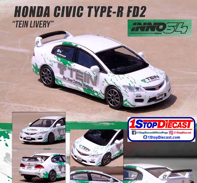 INNO64 1/64 HONDA CIVIC TYPE-R FD2 TEIN LIVERY / *FREE USA SHIPPING