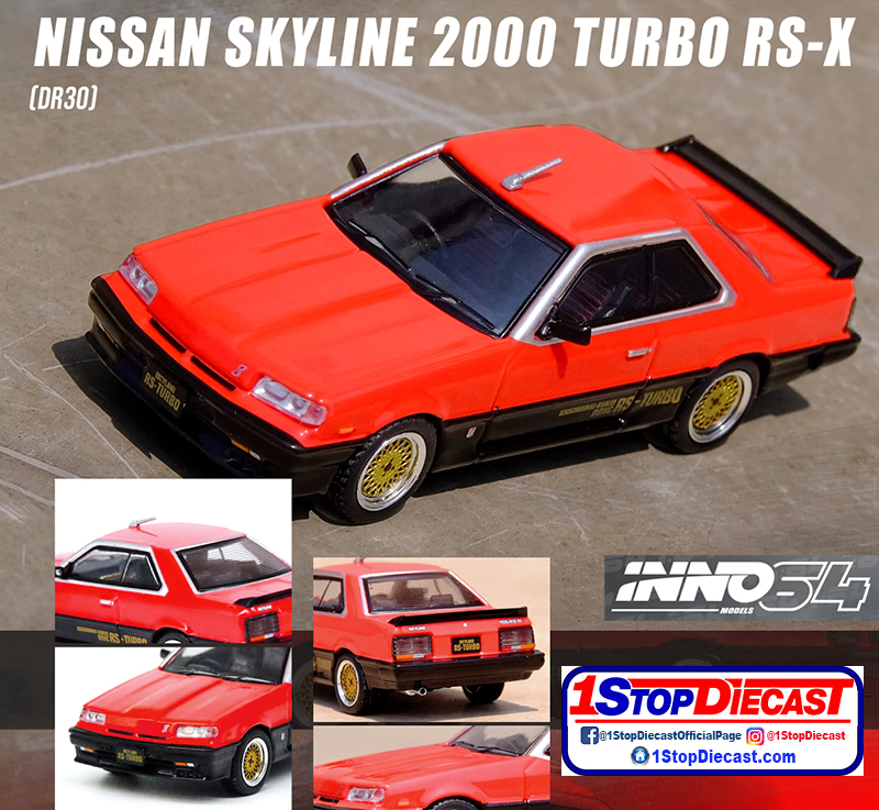 INNO64 1/64 NISSAN SKYLINE 2000 TURBO RS-X (DR30) RED BLACK / *FREE USA SHIPPING