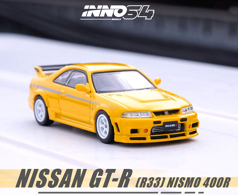INNO64 1/64 NISSAN SKYLINE GT-R R33 NISMO 400R LIGHTNING YELLOW  / *FREE USA SHIPPING