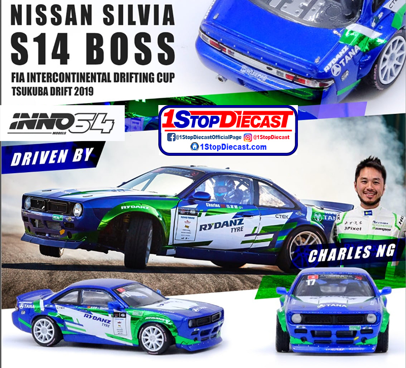 INNO64 1/64 NISSAN SILVIA S14 BOSS FIA DRIFITING CUP 2019 NG / *FREE USA SHIPPING
