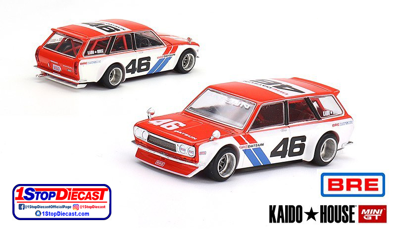 MINI GT 1/64 KAIDO HOUSE DATSUN 510 WAGON BRE V2 RED / *FREE USA SHIPPING