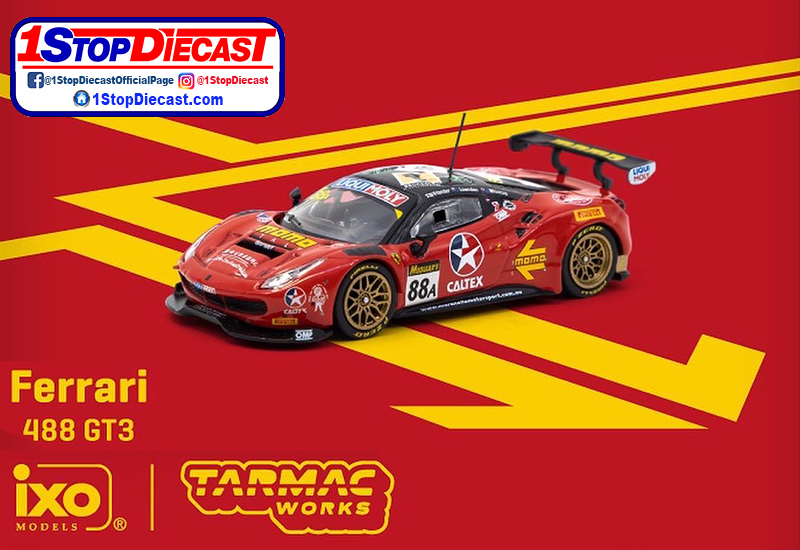 TARMAC WORKS IXO 1/64 FERRARI 488 GT3 12 HR BATHURST 2017  / *FREE USA SHIPPING