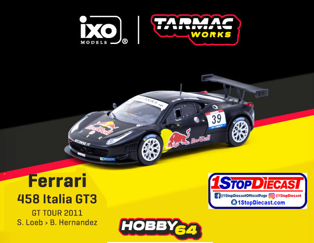 TARMAC WORKS IXO 1/64 FERRARI 458 ITALIA GT3 2011 S. LOEB / *FREE USA SHIPPING