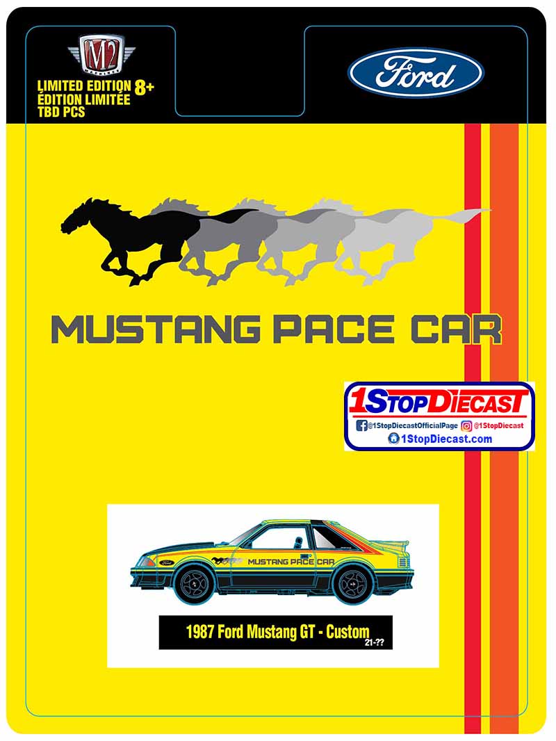 M2 MACHINES 1/64 HOBBY 1987 FORD MUSTANG GT CUSTOM PACE CAR  / LIMITED EDITION / *FREE USA SHIPPING