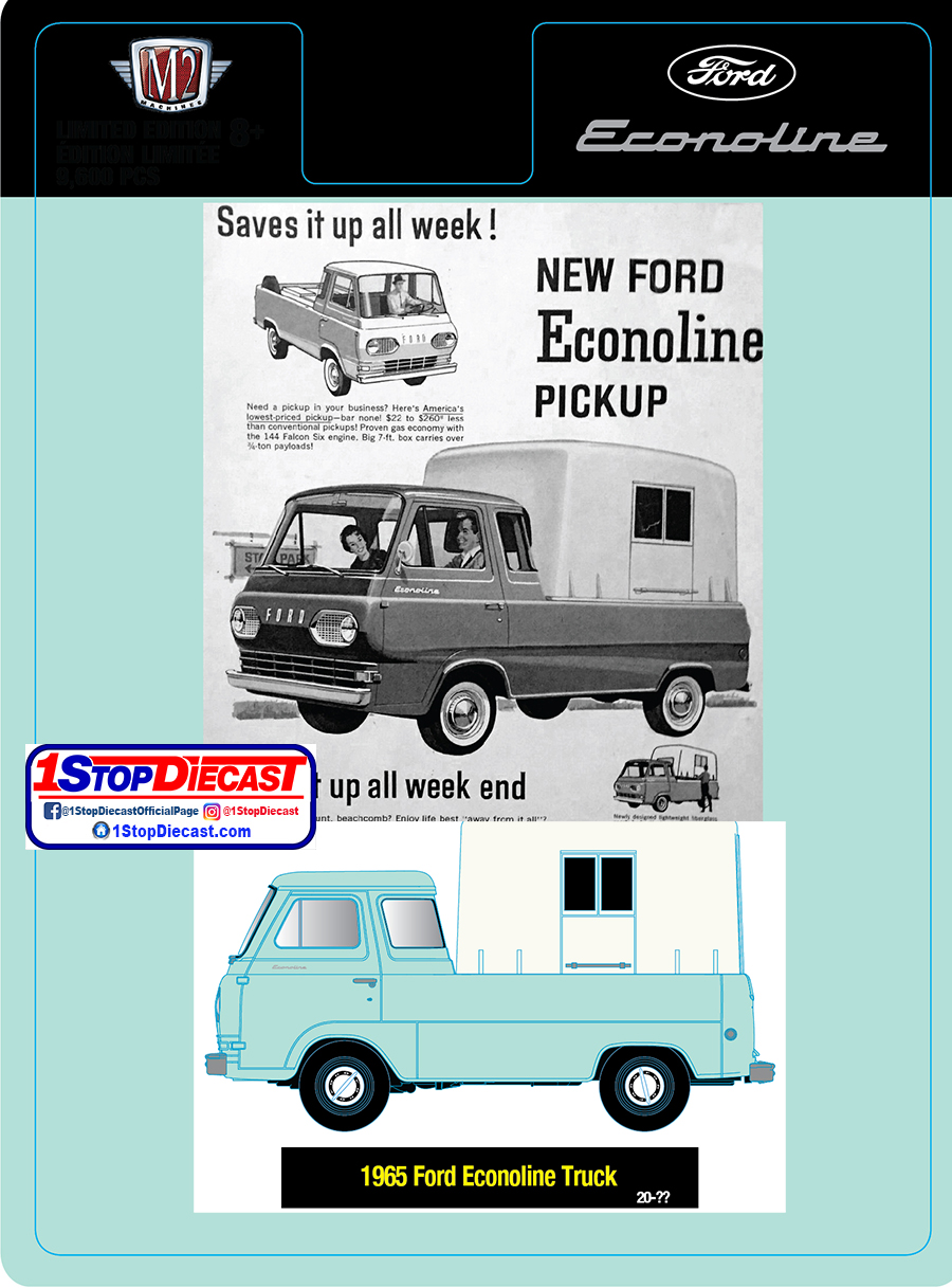 M2 MACHINES 1/64  HOBBY EXCLUSIVE 1965 FORD ECONOLINE TRUCKWITH SPORTS SHELL  / LIMITED EDITION / *FREE USA SHIPPING
