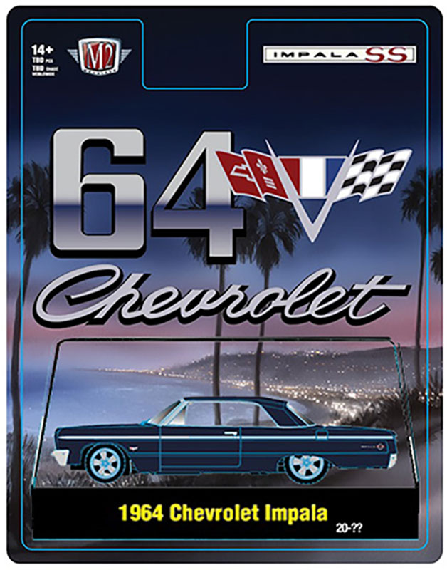 M2 MACHINES HOBBY EXCLUSIVE 1964 CHEVY IMPALA BLUE / FREE USA SHIPPING*