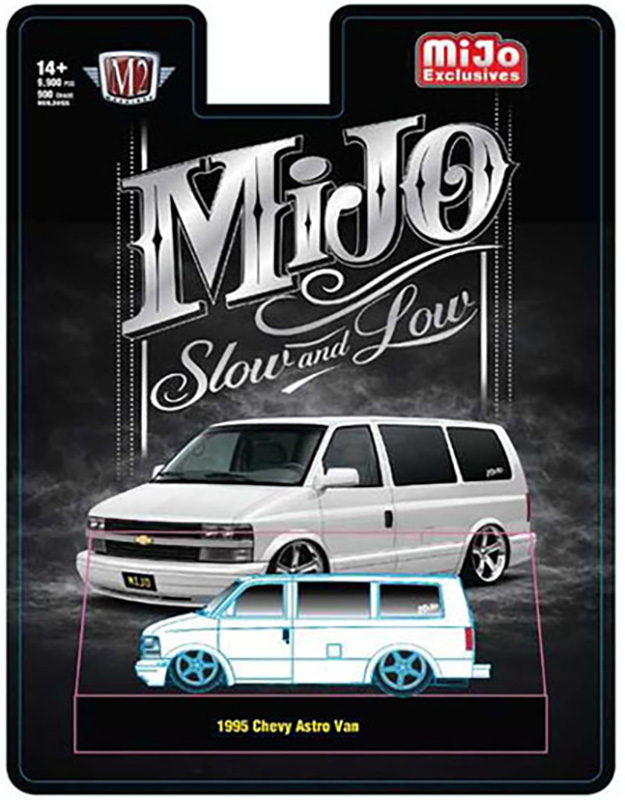 M2 MACHINES MIJO EXCLUSIVE 1995 CHEVY ASTRO VAN WHITE / SLOW AND LOW MIJO SERIES / FREE USA SHIPPING*