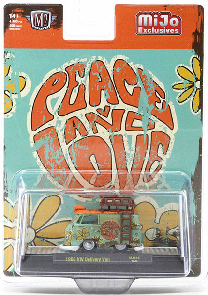 M2 MACHINES MIJO EXCLUSIVE 1960 VW VAN LOVE AND PEACE / FREE USA SHIPPING*