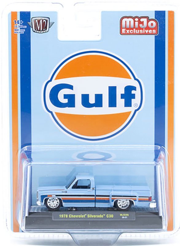 M2 MACHINES MIJO EXCLUSIVE 1978 CHEVY SILVERADO C30 GULF / FREE USA SHIPPING*