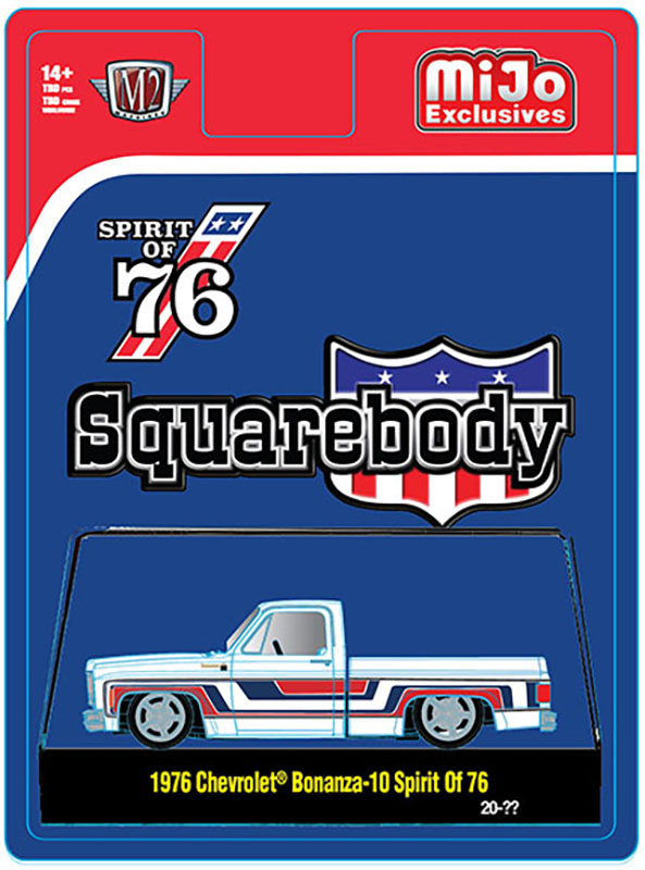 M2 MACHINES MIJO EXCLUSIVE 1976 CHEVY SILVERADO BONANZA 10 SPIRIT OF 76 WHITE / FREE USA SHIPPING*