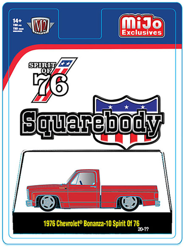 M2 MACHINES MIJO EXCLUSIVE 1976 CHEVY SILVERADO BONANZA 10 SPIRIT OF 76 RED / FREE USA SHIPPING*
