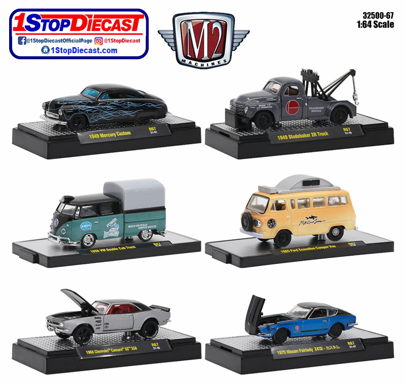 M2 MACHINES 1/64  AUTO-THENTICS RELEASE 67 / SET OF 6 / FREE USA SHIPPING*