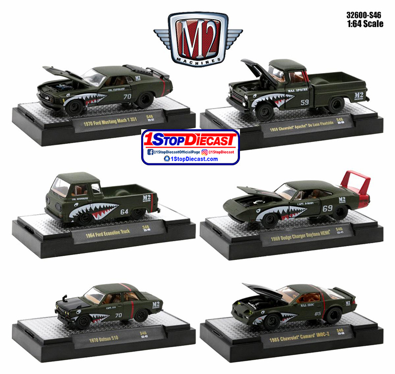 M2 MACHINES 1/64  AUTO-******* SHARK MOUTH S46 / SET OF 6 / FREE USA SHIPPING*