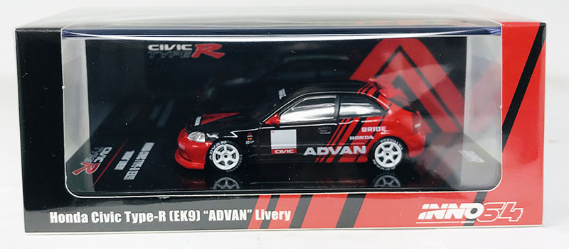 INNO64 1/64 HONDA CIVIC TYPE-R EK9 BY ADVAN / FEE USA SHIPPING*