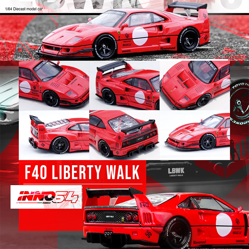 INNO64 1/64 LIBERTY WALK F40 RED / *FREE USA SHIPPING