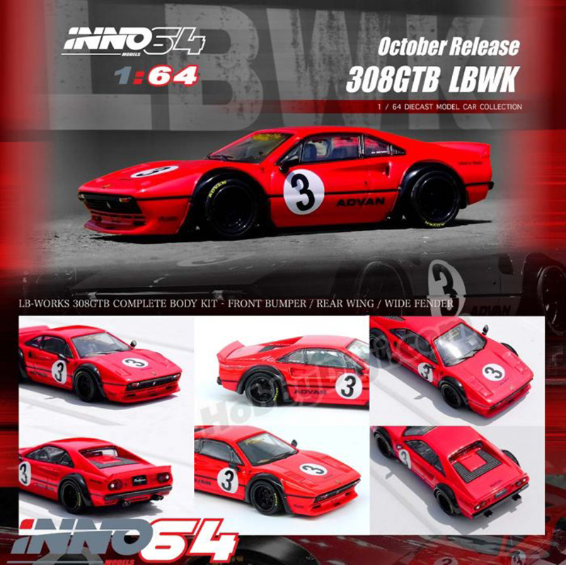 INNO64 1/64 LIBERTY WALK 308 IN RED / *FREE USA SHIPPING