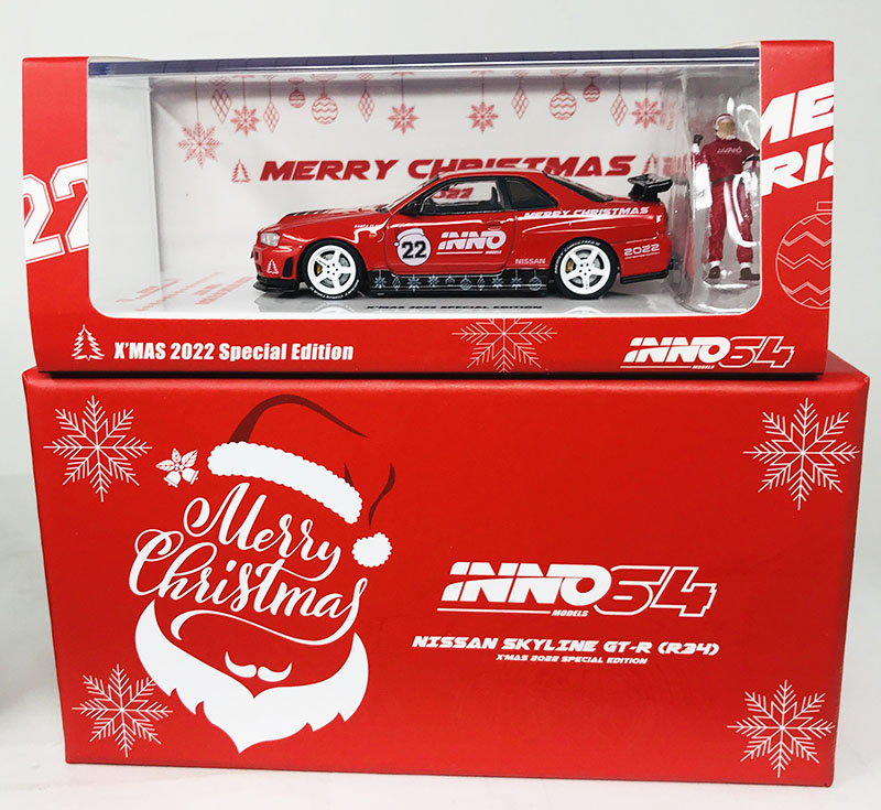 INNO64 1/64 NISSAN SKYLINE GT-R R34 R-TUNE XMASS 22  / *FREE USA SHIPPING