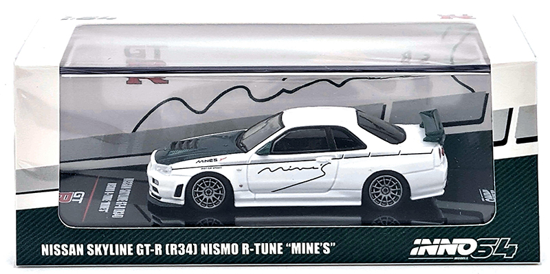 INNO64 1/64 NISSAN SKYLINE GT-R R34 NISMO R TUNE MINES GREEN CARBON HOOD / *FREE USA SHIPPING*