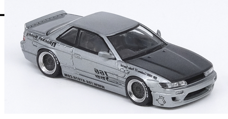INNO64 1/64 NISSAN SILVIA S13 V1 PANDEM ROCKET BUNNY SILVER / FEE USA SHIPPING*
