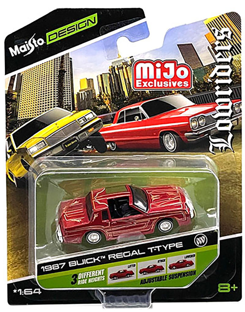 MIASTO 1/64 DESIGN MUSCLE MIJO LOWRIDERS 1987 BUICK REGAL T-TYPE BURGUNDY / MIJO EXCLUSIVE/ FREE USA SHIPPING*