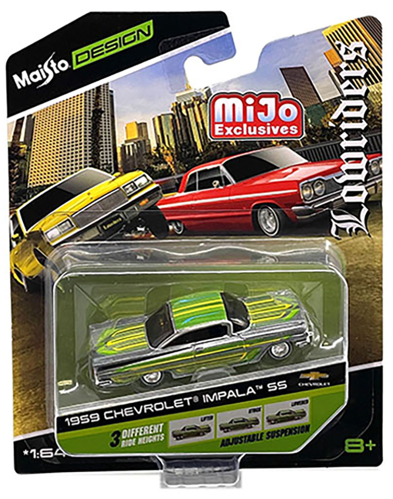 MIASTO 1/64 DESIGN MUSCLE MIJO LOWRIDERS 1959 IMPALA SS SILVER / MIJO EXCLUSIVE/ FREE USA SHIPPING*
