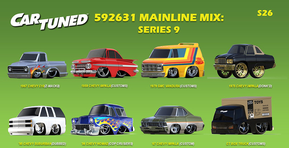 CAR TUNED 1/64 2025 MAINLINE SERIES 9 SET OF 8  / *FREE USA SHIPPING