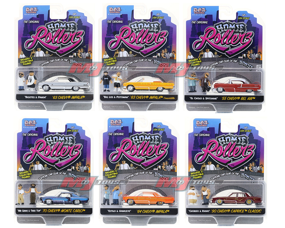 DGA 1/64 GREENLIGHT HOMIE ROLLERS 2025 SERIES 1  SET OF 6 / FREE USA SHIPPING*
