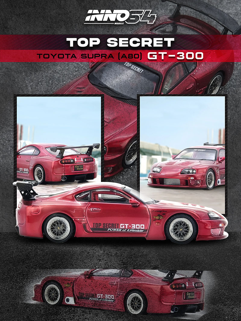 INNO64 1/64 TOP SECRET TOYOTA SUPRA A80 RED  / *FREE USA SHIPPING