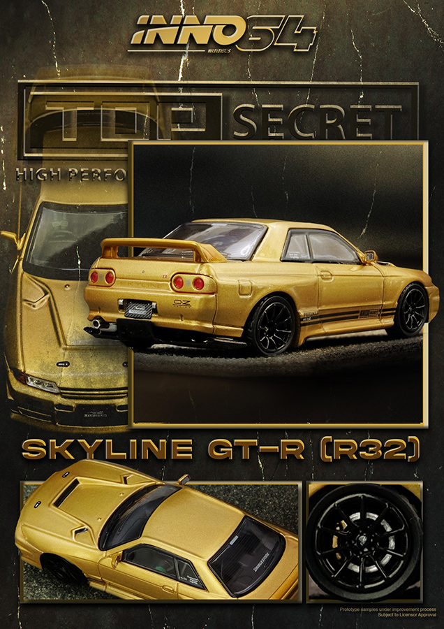 INNO64 1/64 TOP SECRET BNR32 GT-R 650R GOLD / *FREE USA SHIPPING