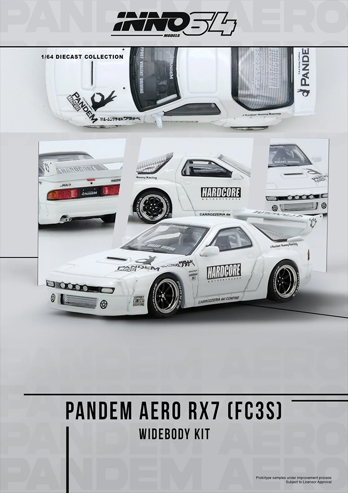 INNO64 1/64 MAZDA RX7 FC35 PANDEM AERO WHITE  / *FREE USA SHIPPING*