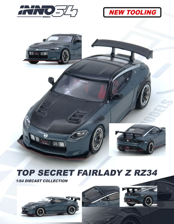 INNO64 1/64 TOP SECRET FAIRLADY Z RZ34 STEALTH GRAY / *FREE USA SHIPPING