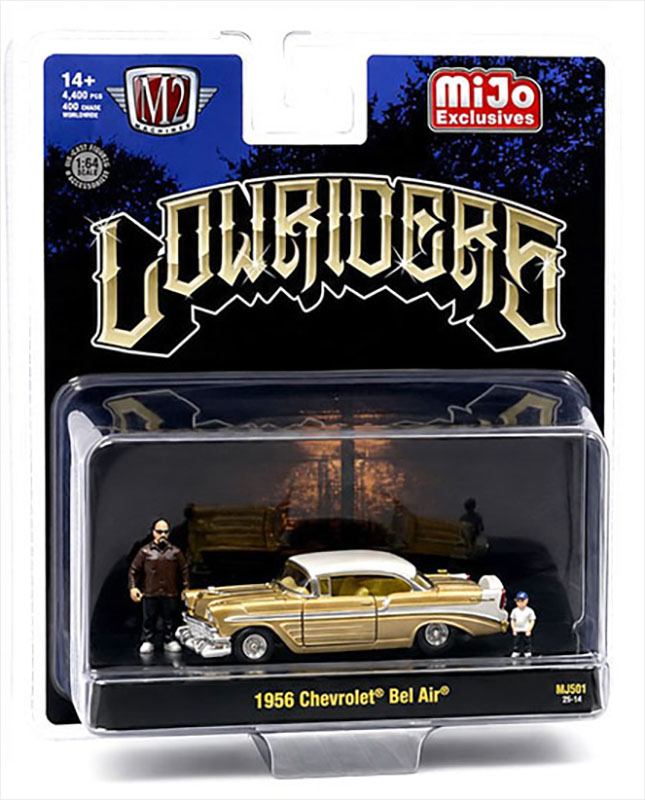 M2 MACHINES MIJO EXCLUSIVE 1956 LOWRIDER BEL AIR  DIORAMA SERIES WITH 2 FIGURES / FREE USA SHIPPING*
