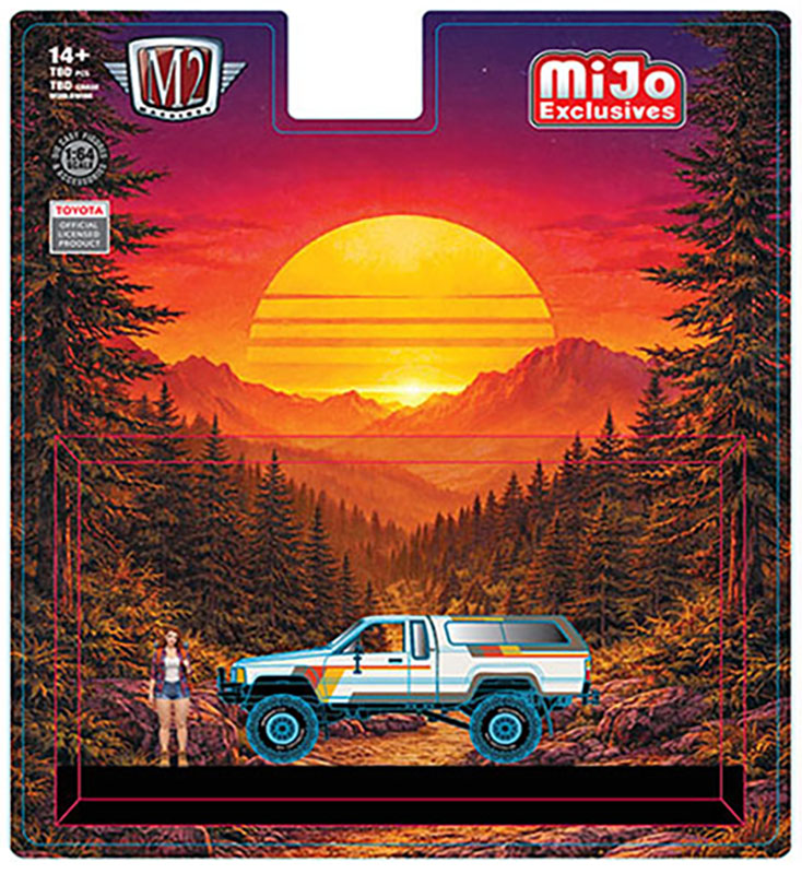 M2 MACHINES MIJO EXCLUSIVE 1985 TOYOTA TRUCK 4�4 W/ CAMPERS DIORAMA SERIES WITH 2 FIGURES / FREE USA SHIPPING*