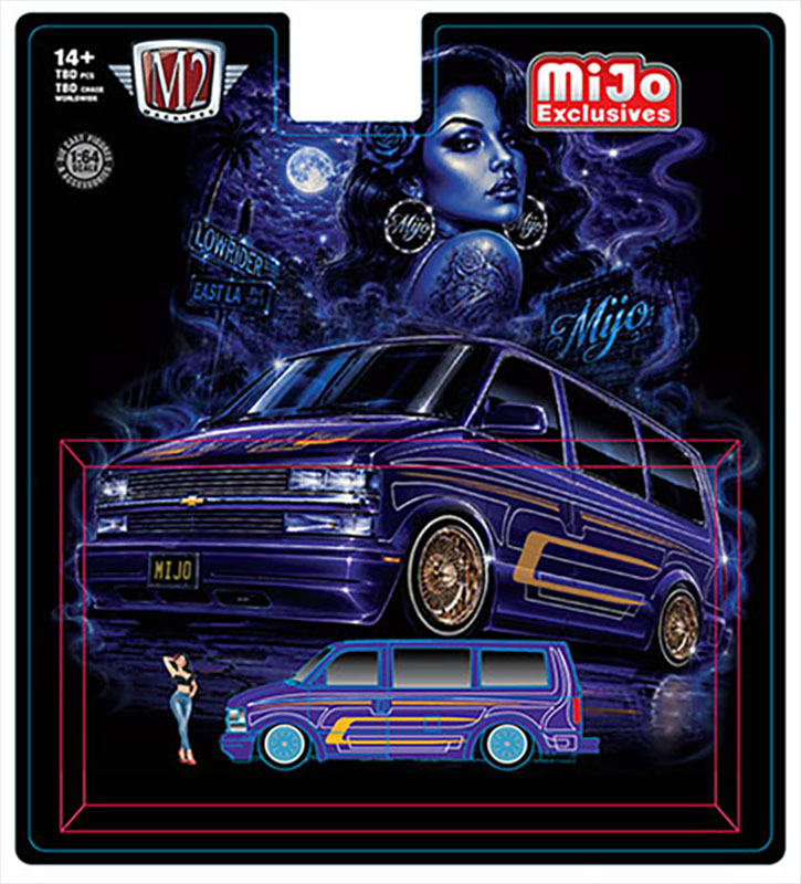 M2 MACHINES MIJO LOWRIDERS 1996 CHEVY ASTRO VAN DIORAMA SERIES WITH 1 FIGURE / FREE USA SHIPPING*