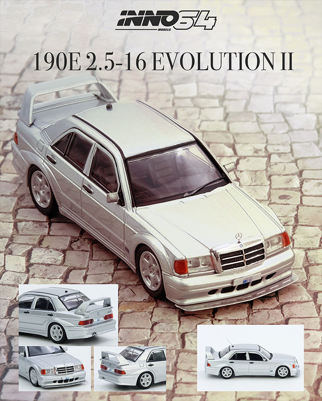 INNO64 1/64 MERCEDES BENZ 190E SILVER / *FREE USA SHIPPING