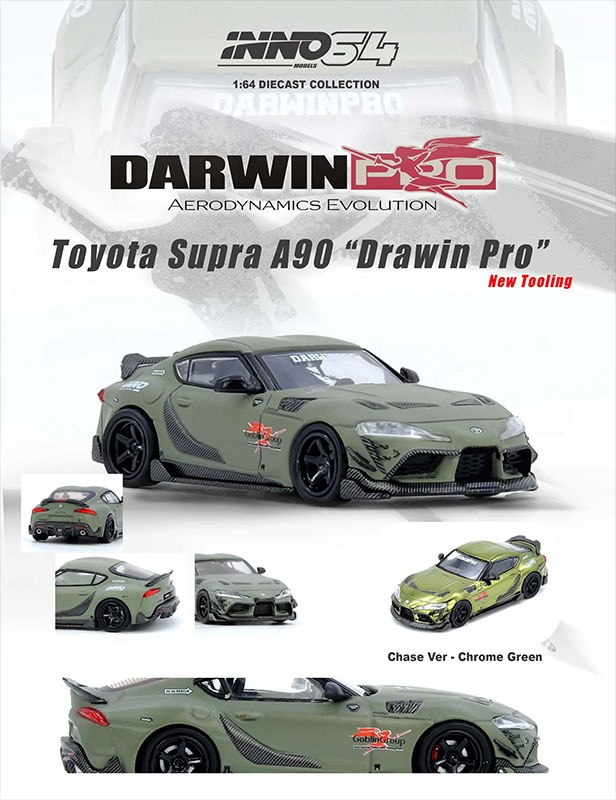 INNO64 1/64 TOYOTA SUPRA A90 DARWIN PRO MATT GREEN / *FREE USA SHIPPING