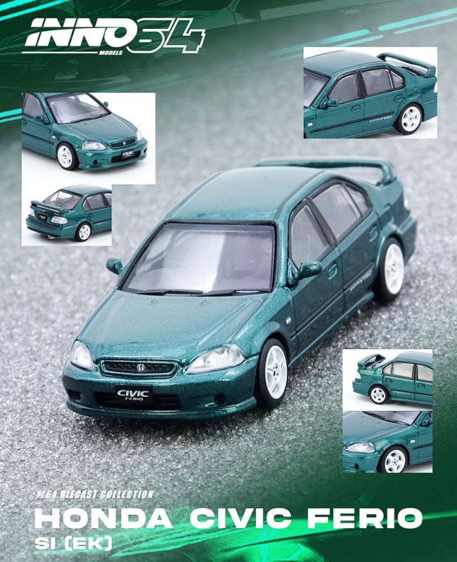 INNO64 1/64 HONDA CIVIC FERIO Si EK GREEN / *FREE USA SHIPPING