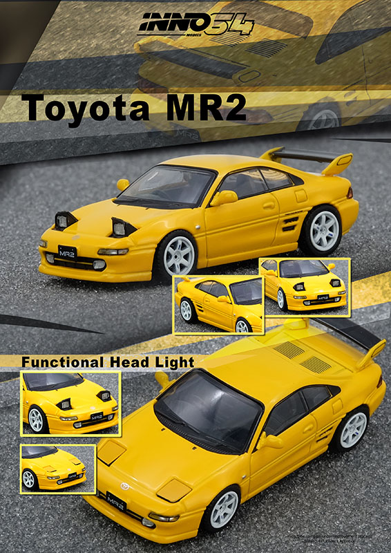 INNO64 1/64 TOYOTA MR2 SW20 YELLOW / *FREE USA SHIPPING