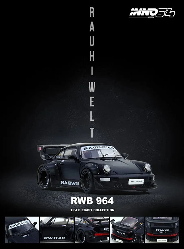 INNO64 1/64 RWB 964 MATT BLACK / *FREE USA SHIPPING
