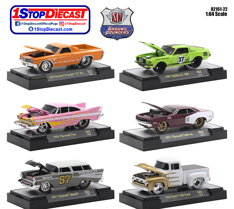 M2 MACHINES 1/64 2020 GROUND POUNDERS RELEASE 22  / 6 CAR SET / FREE SHIPPING IN US*